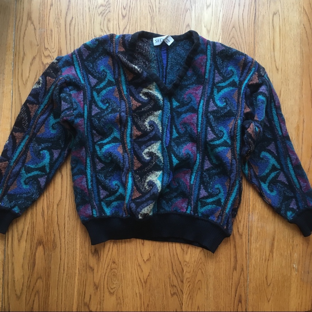 Retro Knitted Wool V-neck Sweater